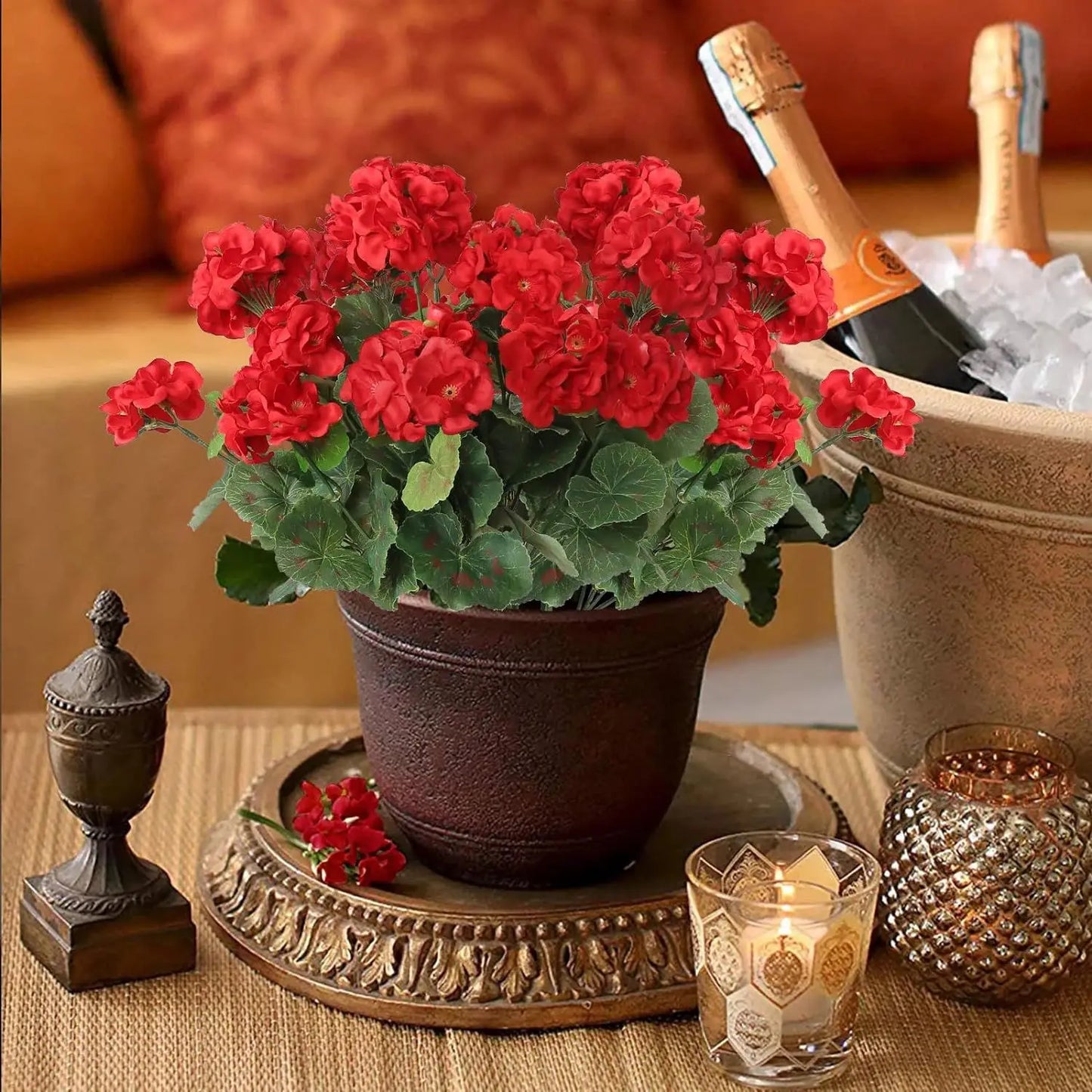 1/5PCS Artificial Begonia Silk Flowers – UV Resistant Outdoor Faux Plants for Wedding, Garden Arch, Home Décor & DIY Gifts