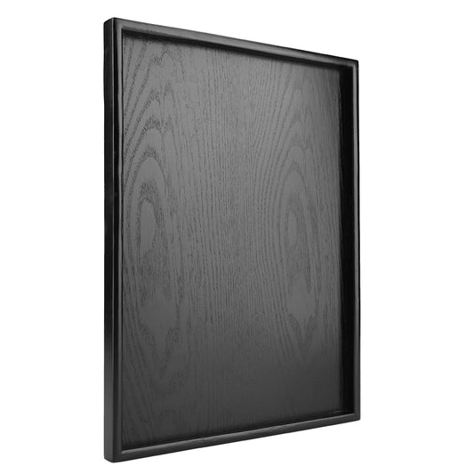 Black Wood Rectangular Tea Tray – Decorative Serving Plate for Cups, Desserts, Candy & Restaurant Use