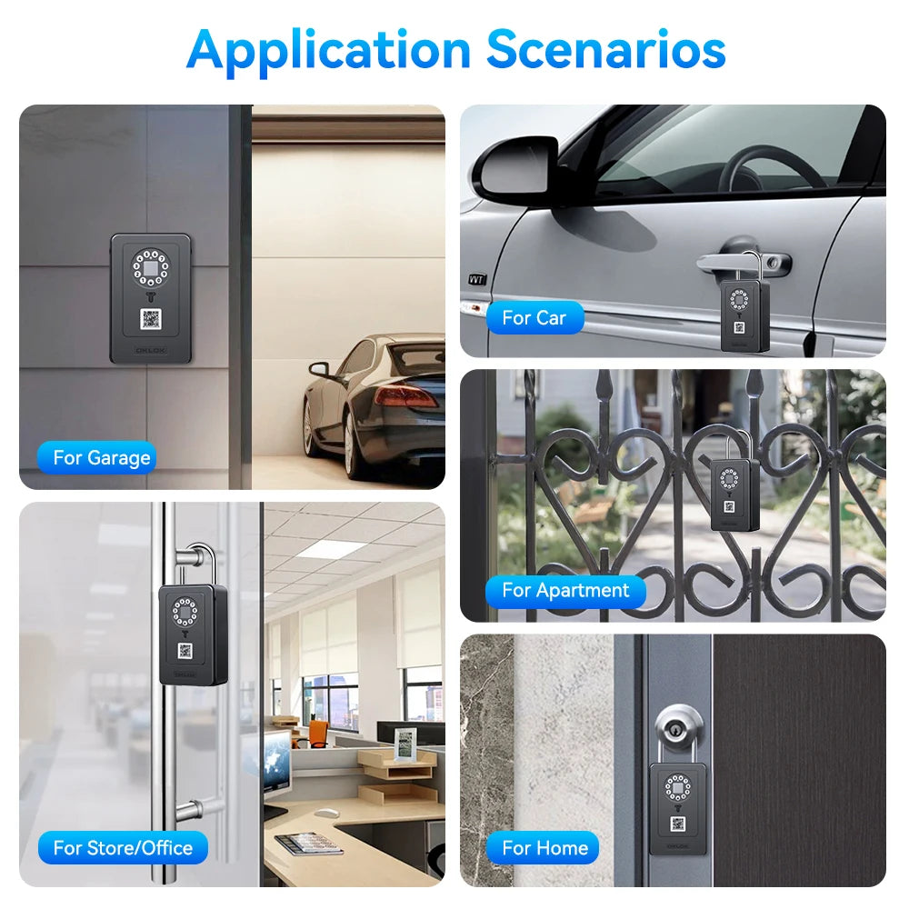 Camluxy Smart Key Box with Fingerprint & Digital Code Lock - Secure Storage with IC Card & Combination Unlock