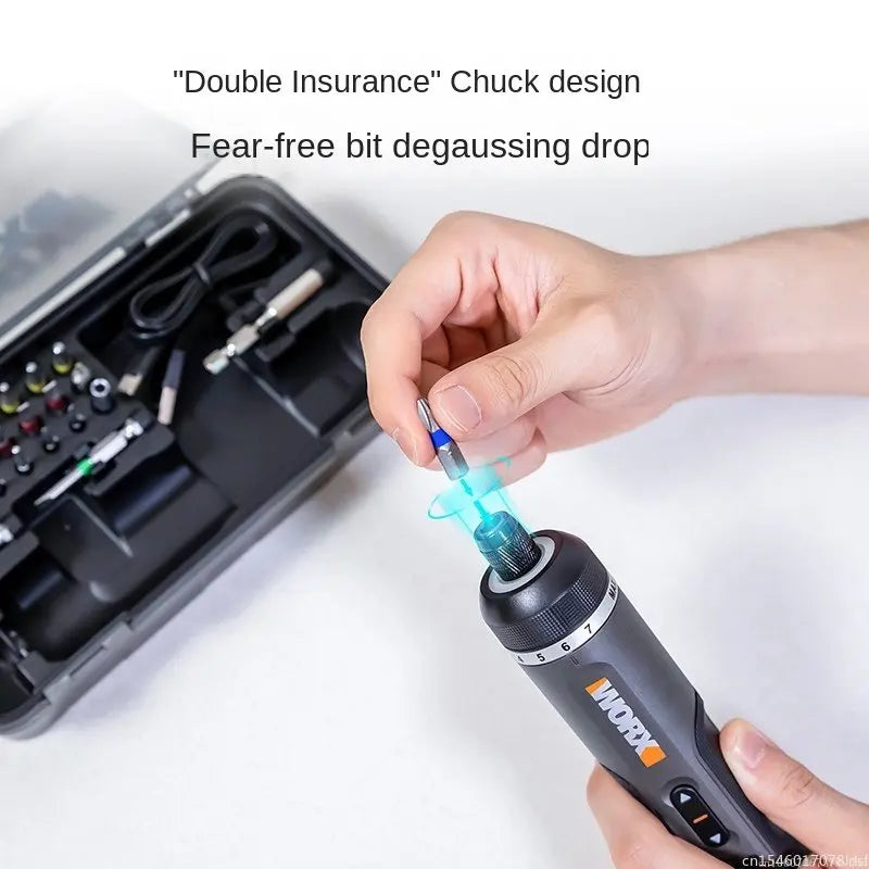WORX WX242 Mini Electric Screwdriver Set – Smart Cordless, Rechargeable with 30 Bits & Power Drill Tools