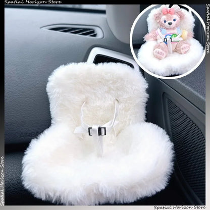 Mini Plush Doll Safety Seat — Kawaii Labubu Idol Kpop Plush Car Air Freshener & Ornament Gift