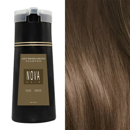 Nova 3-in-1 Hair Dye Shampoo – Natural Fast Black Hair Coloring for Men & Women, Long-Lasting Hair Care