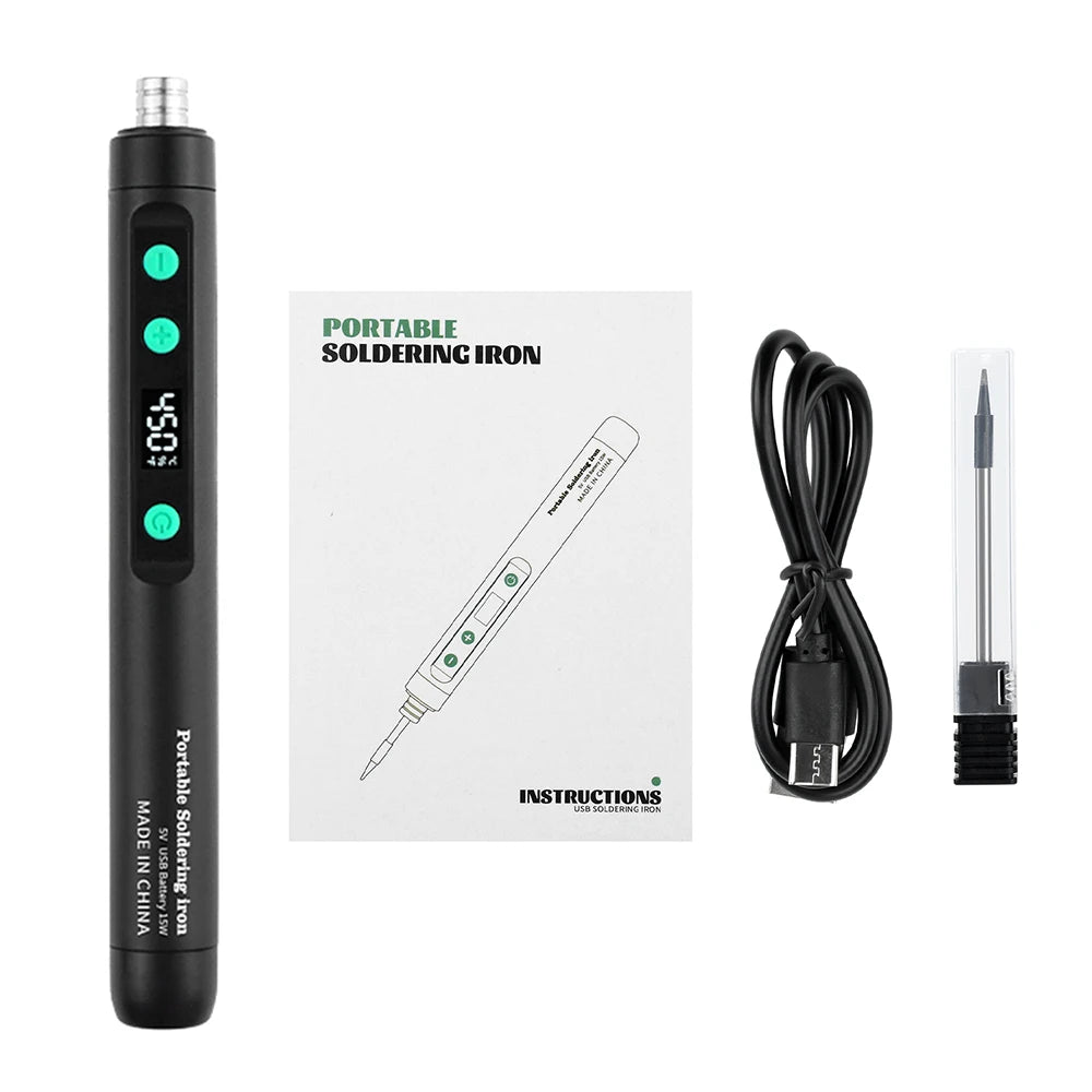 Mini 5V 15W Wireless USB Soldering Iron – Rechargeable Lithium Battery Fast-Charge Portable Welding & Repair Tool