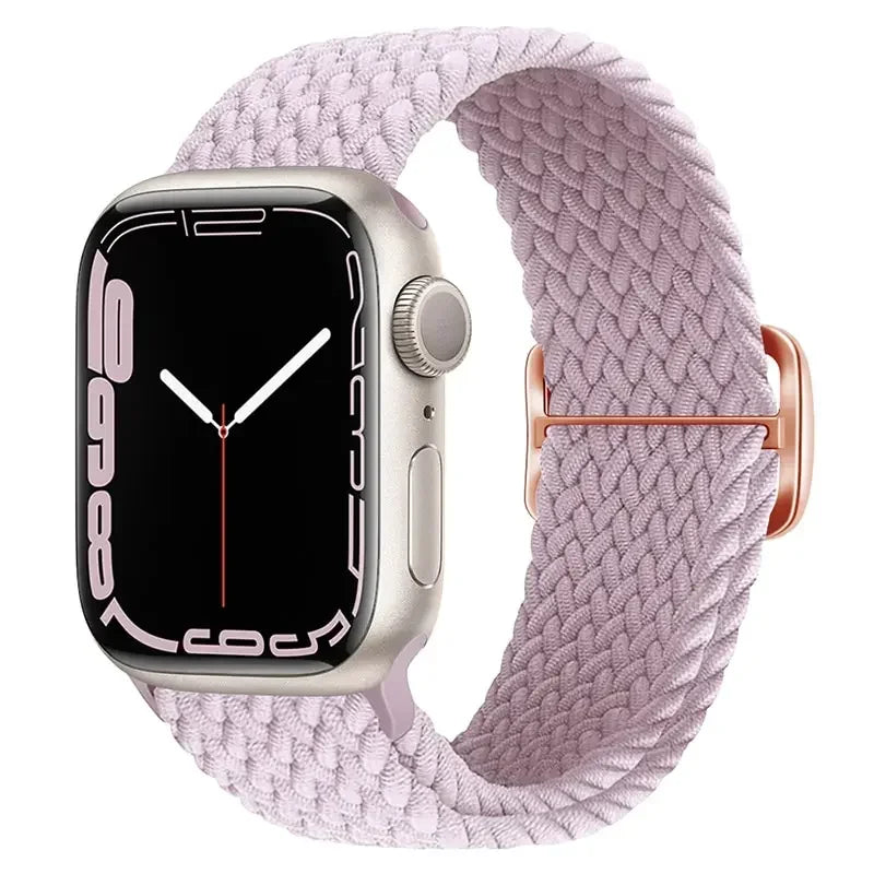 Braided Nylon Apple Watch Band – Adjustable Sport Strap Compatible with Ultra 2, Series 10/9/8/7/6/SE (40–49mm) Wrist Bracelet