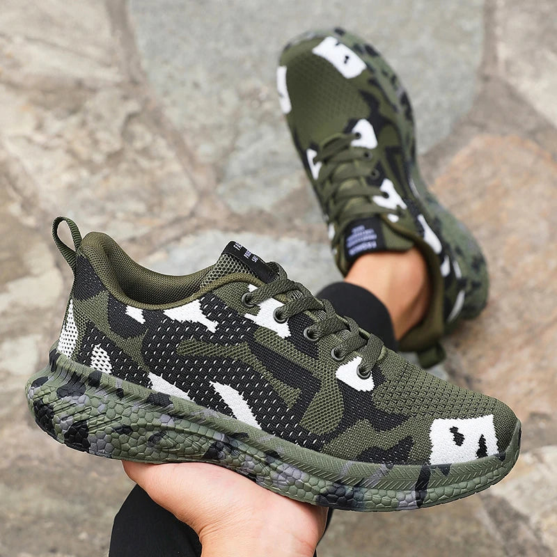 Men’s Camouflage Running Shoes – Breathable Lightweight Sports Sneakers for Jogging, Hiking & Fitness Training