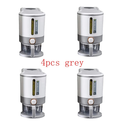 Large Capacity Rice Storage Box - 1/2/4pcs Sealed 5KG Grain Dispenser & Pet Food Container - Kitchen Organizer
