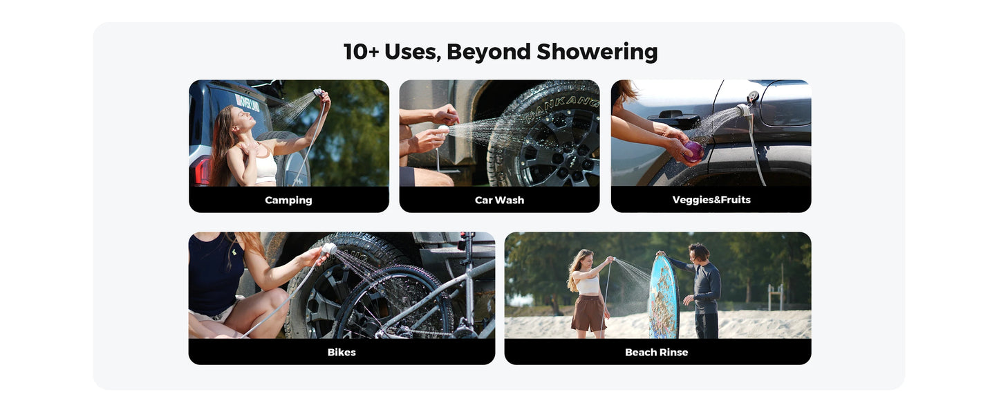 FLEXTAIL Portable Shower Pump – IPX7 Waterproof Rechargeable Water Pump with Hose for Camping & Outdoor Shower