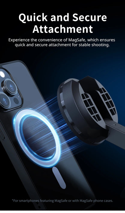 Ulanzi MT-84 Selfie Stick Magnetic Tripod - 1.53M, Wireless Bluetooth Remote, Phone Extension for Live Streaming & Vlogs