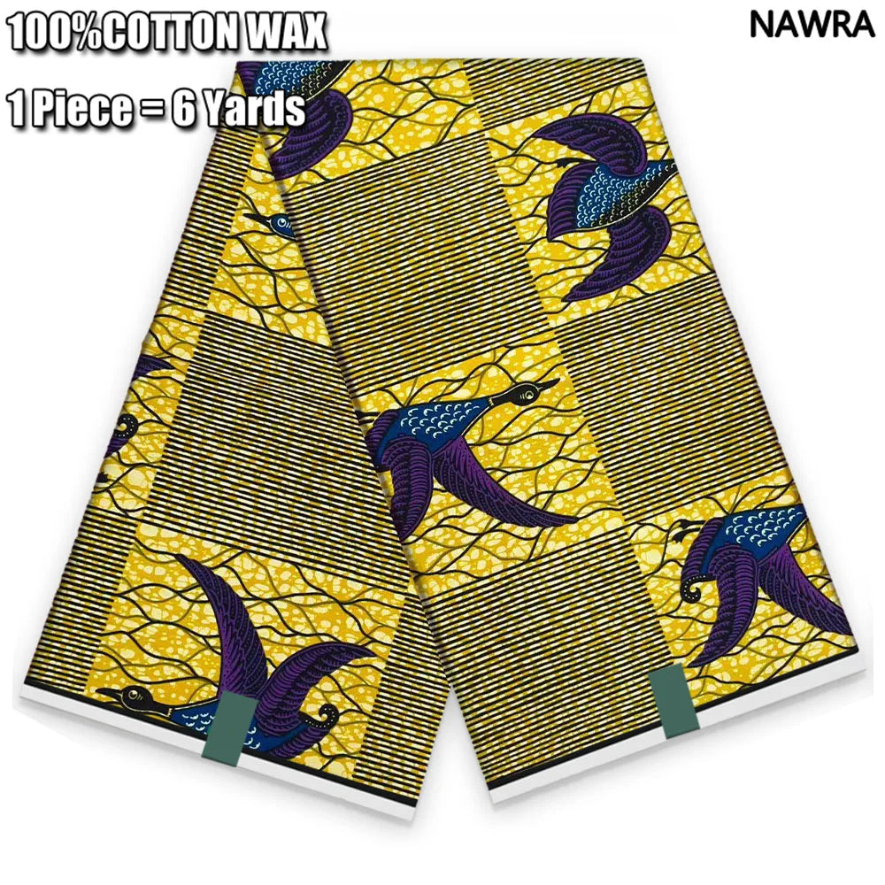 2026 African Real Wax Print Fabric - 100% Cotton Ghana Style Soft Ankara Pagne