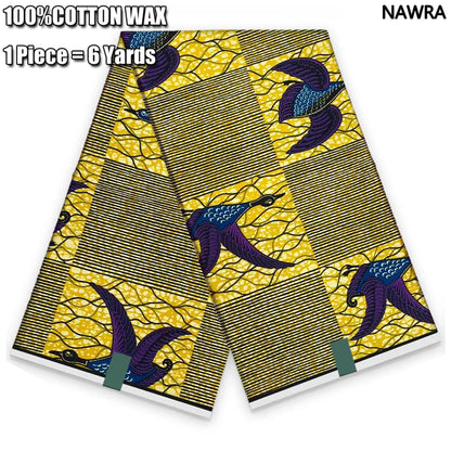 2026 African Real Wax Print Fabric - 100% Cotton Ghana Style Soft Ankara Pagne