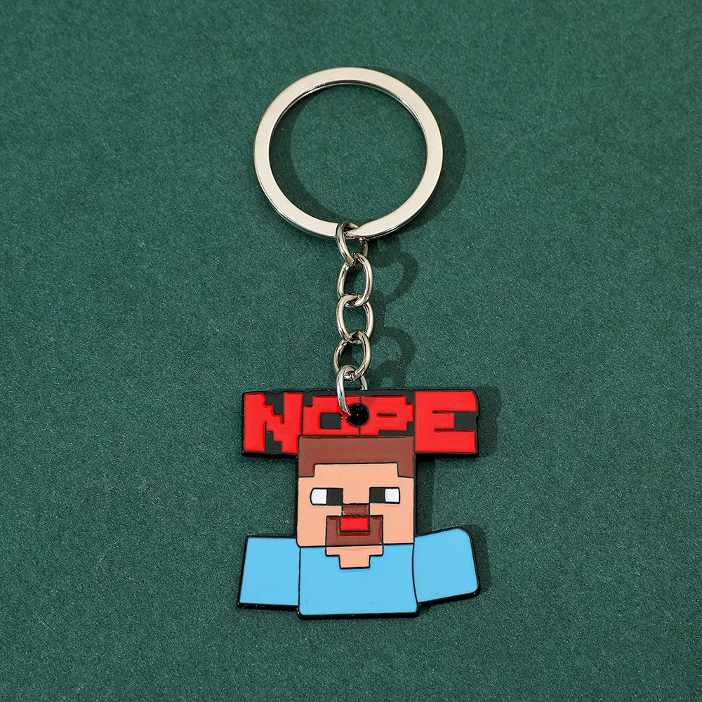 Cute Pixel World Keychain - Enamel Pendant Charm, Gaming-Inspired Jewelry Gift for Fans and Friends