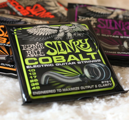 ERNIE BALL 2721 2723 2727 Cobalt Electric Guitar Strings - Rock Musicians' First Choice 6-String Digital String