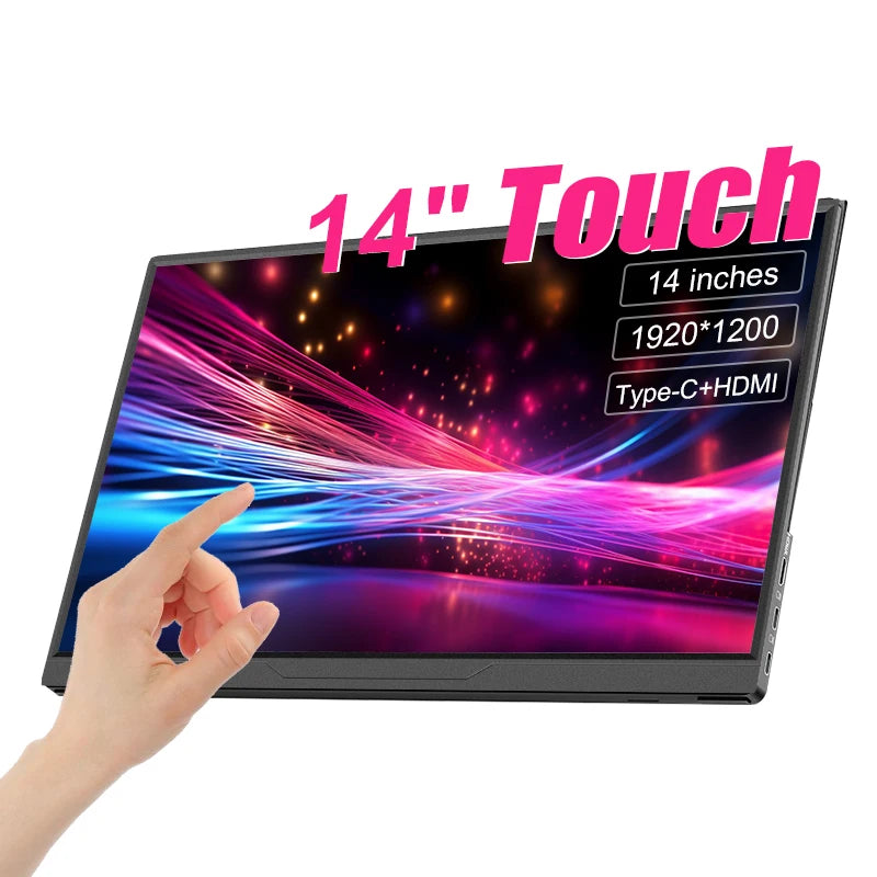 14-Inch Portable Touchscreen Monitor - 1200P IPS Ultra-Thin USB-C HDMI External Display for Laptop, PC, Phone, Switch, PS4/PS5 & Xbox