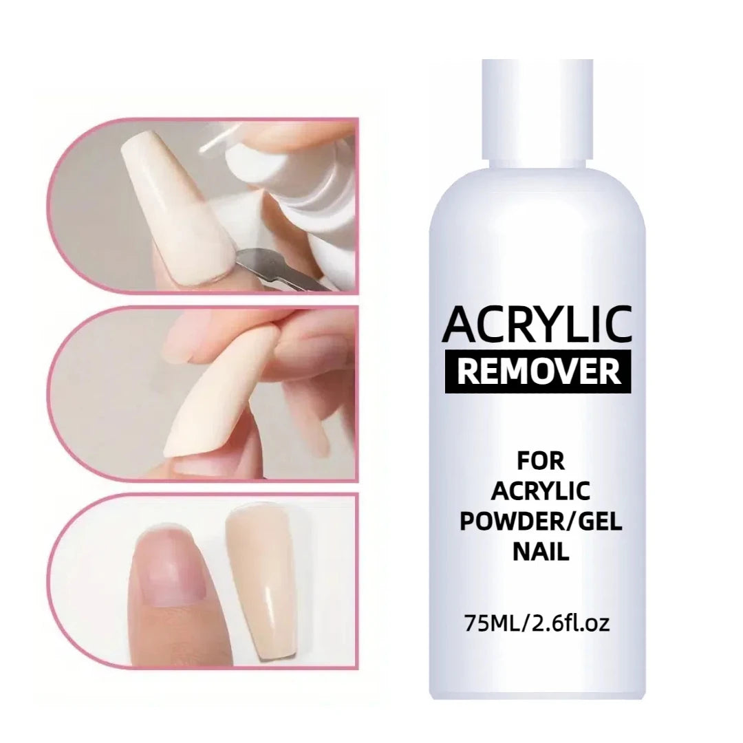 75ml Professional Acrylic Nail Remover — Liquid & Gel Polish Remover for Acrylic Nails