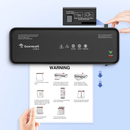 Bonsaii 9-Inch Thermal Laminator – Never Jam Technology for Documents, Posters & Photos, Ideal for Home, Office & School