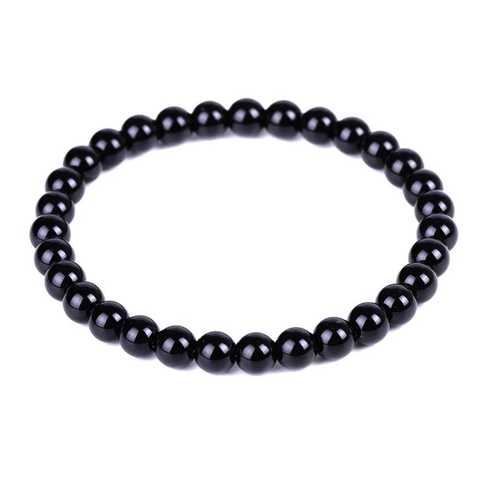 Black Obsidian Natural Stone Bracelet | Fat Relief, Blood Circulation & Anti-Anxiety Jewelry for Men & Women