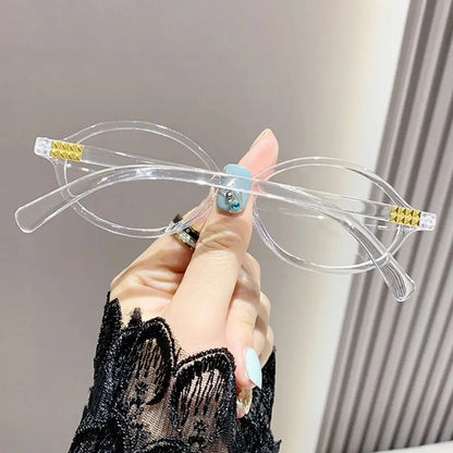 Y2K Retro Oval Frame Glasses for Women - Sweet & Cool Eyewear, Anti-Blue Light Reading & Computer Glasses