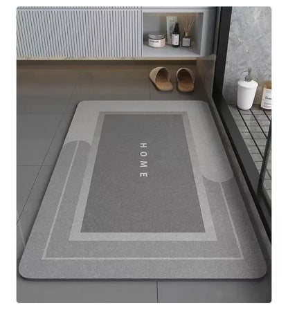 Bathroom Absorbent Floor Mat – Anti-Slip Diatomaceous Mud Quick-Dry Foot Rug for Toilet & Door, Anti-Fall Mat