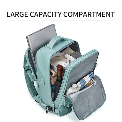 Women's Laptop Backpack 15.6inch | USB Charging School Backpack with Independent Shoe Bag | Teenage Girl Travel Outdoor Backpack
