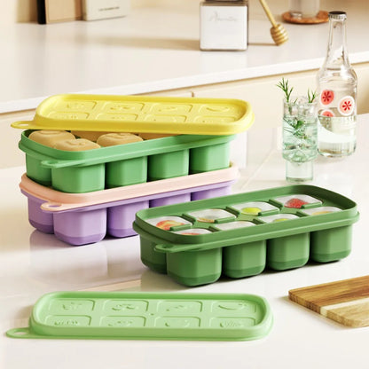 Food-Grade Silicone Ice Molds – Baby & Home Ice Storage Boxes with Lid, Freezing Kitchen Tools