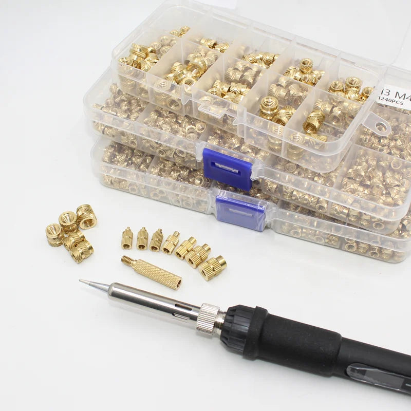Brass Hot Melt Insert Knurled Nut – Copper Thermal Conduction Nut for 3D Printer Plastic Heat Insertion Tool