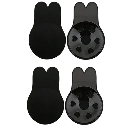 Women's Push-Up Silicone Invisible Bra – Strapless Self-Adhesive Lift Tape with Reusable Rabbit Nipple Covers