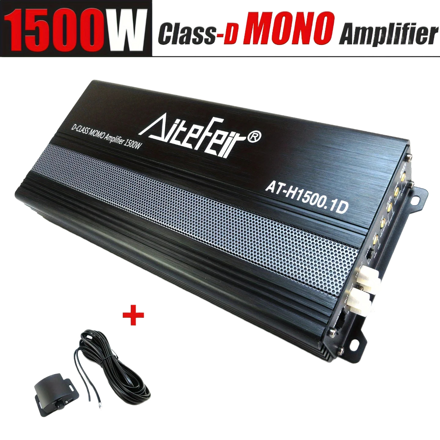 1500W RMS Class D Mono Amplifier with Remote - 1-Channel Stable Power Amp for Subwoofer Systems