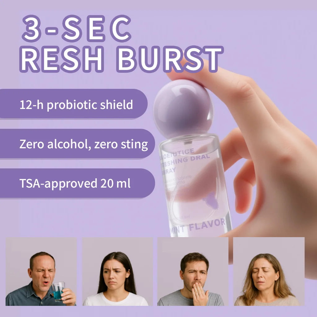 Long Lasting Fresh Mint Oral Spray - Portable 20ML Breath Freshener for Adults & Oral Care