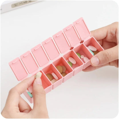 2Pcs/Set Travel Pill Box Holder – Weekly Medicine Organizer, Independent Lattice Tablet Dispenser Case
