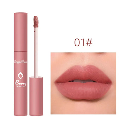 Nude Matte Lip Gloss - 12 Colors Long-Lasting Velvet Waterproof Non-Fade Non-Stick Lipstick for Women’s Makeup