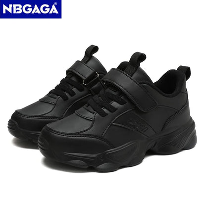 Kids’ Breathable Sports Shoes – Anti-Skid Black School Walking & Running Sneakers for Boys & Girls