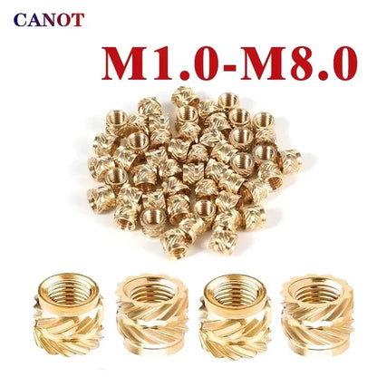 Brass Threaded Insert Nuts - Hot Melt Knurled Female Thread Embedment Inserts for 3D Printing & DIY Projects