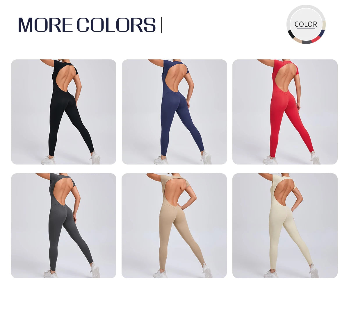 Women’s One-Piece Padded Backless Yoga Romper – Quick-Dry Workout Bodysuit & Sports Jumpsuit