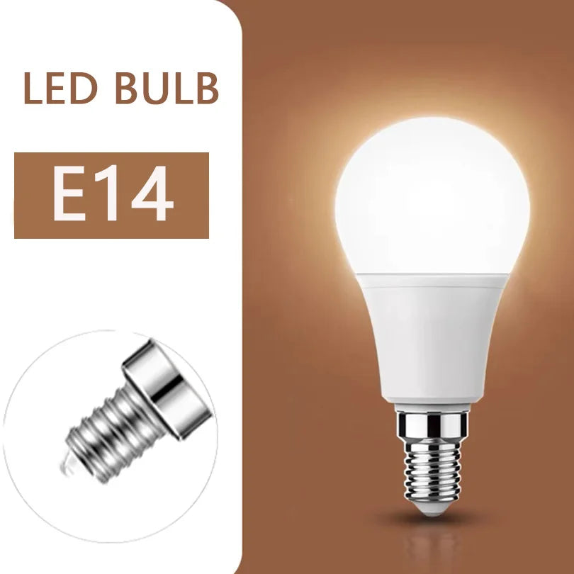 LED Light Bulbs - E27 E14 B22 220V Energy Saving SMD2835 Lamps for Indoor Home Bedroom Lighting