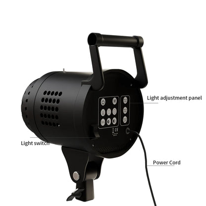 115/135W Bowens LED Photography Studio Light - 220V Daylight-Balanced Video Lamp, 3000–6000K, 3 Colors for Portraits & Studio Shooting