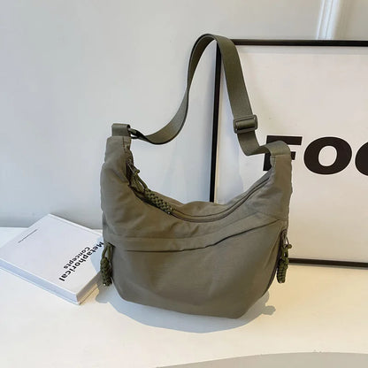 New Nylon Fabric Shoulder Bag – High Capacity Women's Crossbody Messenger Bag, Versatile & Leisure Hobo