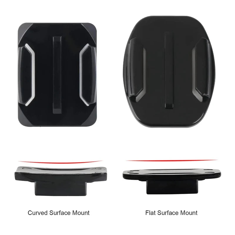Helmet Adhesive Mount Set for GoPro Hero 8–13, Insta360, DJI & SJCAM – Flat & Curved Sticky Camera Accessories