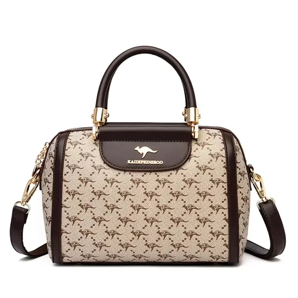 Luxury Fashion Print Women’s Handbag – Large Capacity Soft Leather Shoulder & Crossbody Designer Purse
