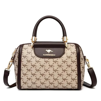 Luxury Fashion Print Women’s Handbag – Large Capacity Soft Leather Shoulder & Crossbody Designer Purse