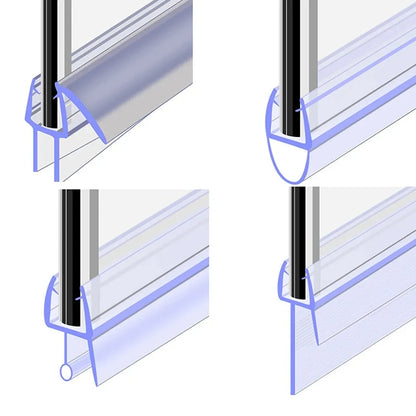 Shower Glass Door Seal Strip - 4–6mm Rubber Weatherproof Seal for Bath Screens and Glass Doors