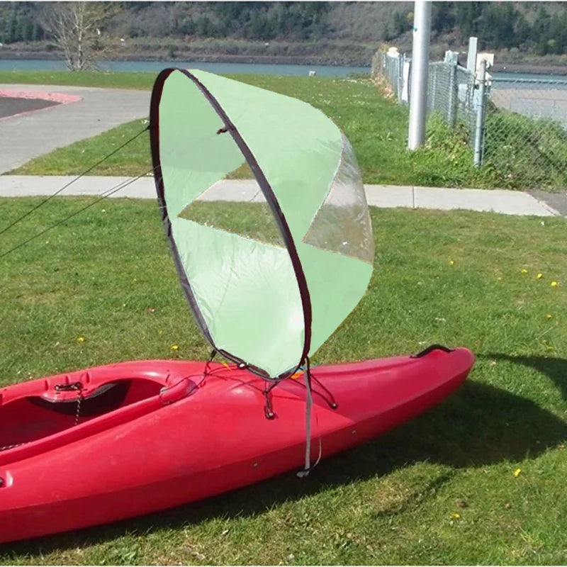Foldable Surfling Kayak Wind Sail – SUP Paddle Board Sailing Canoe with Clear Window for Rowing Boat