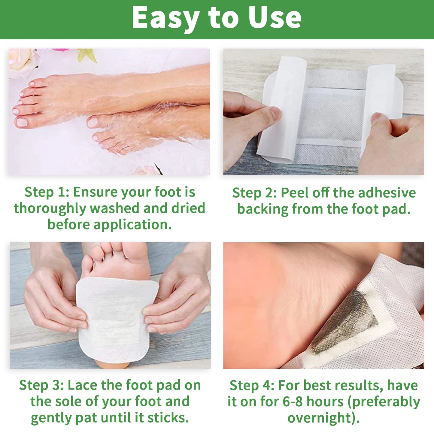30 Count Deep Cleansing Foot Pads – Natural Ingredients for Detox & Skin Refreshment