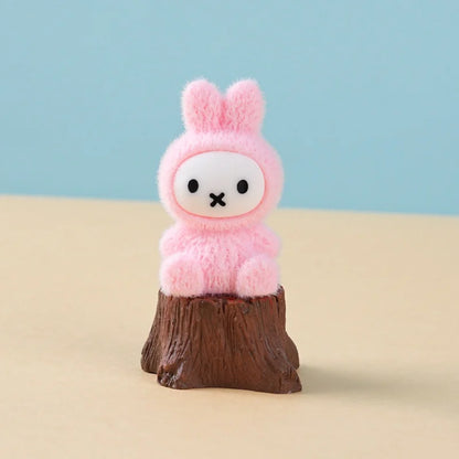 Cute Flocked Sitting Figurine Blind Box - Trendy Toy Keychain Desktop Accessory Birthday Gift