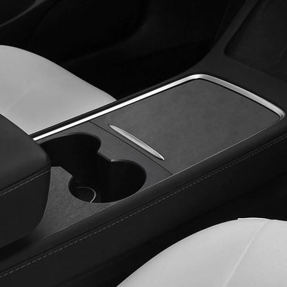 Tesla Model 3/Y 2021-2023 Center Console Panel Sticker – Wood Grain & Carbon Fiber Car Interior Cover