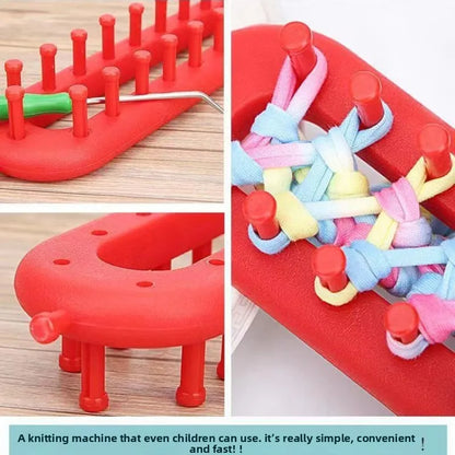 DIY Plastic Weaving Loom Kit - Portable Rectangle Knitting Tool for Handmade Wool Crafts & Sewing Projects