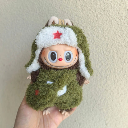 15cm/17cm LABUBU Doll Outfits – Sitting Party Plush Animal Sets for Generations 1-3, Cute Gifts for LABUBU Fans