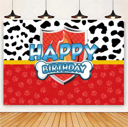 PAW Patrol Cartoon Puppy Birthday Party Backdrop – Animation Theme Decoration Background for Kids Party & Baby Shower Supplies Gift