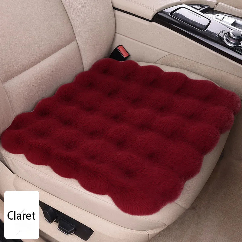 Winter Plush Car Seat Covers – Ultra-Soft Rabbit Fur Cushion Pads for Warmth, Universal Fit Auto Chair Protectors