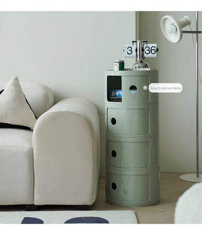 Nordic Round Bedside Table – Mini 2/3/4/5 Layer Cute Storage Cabinet, Creative Living Room & Bedroom Furniture