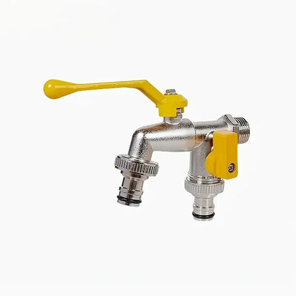 Brass Garden Water Faucet - 1/2" Ball Valve Tap with Easy-Turn Lever Handle for Outdoor Water Supply